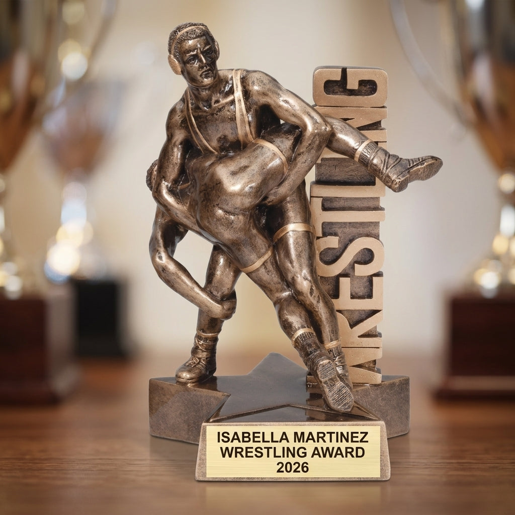 Wrestling Award Trophy | Personalized | Custom Engraved | Wrestling Gift | Wrestling Champion | Wrestler Gift - View 4