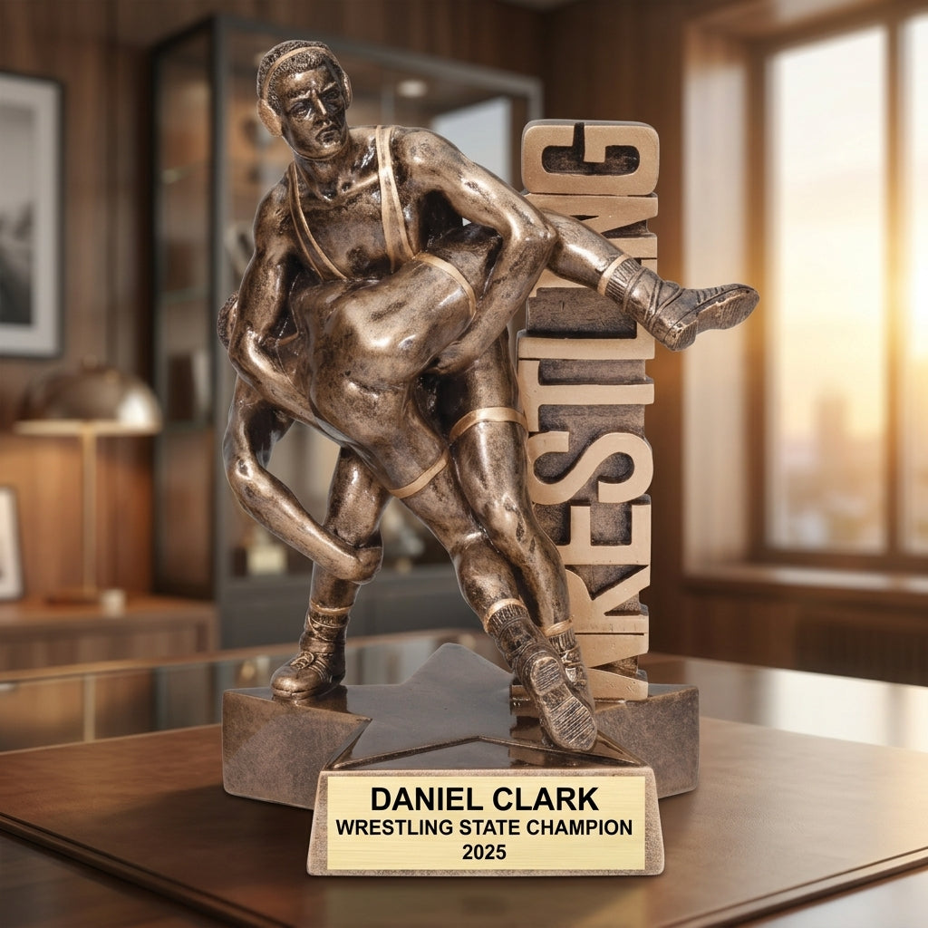 Wrestling Award Trophy | Personalized | Custom Engraved | Wrestling Gift | Wrestling Champion | Wrestler Gift - View 5