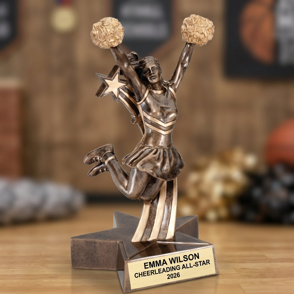 Cheerleading Award Trophy | Personalized Gift | Custom Engraved Cheerleader | Cheer Competition | Spirit Award - View 3