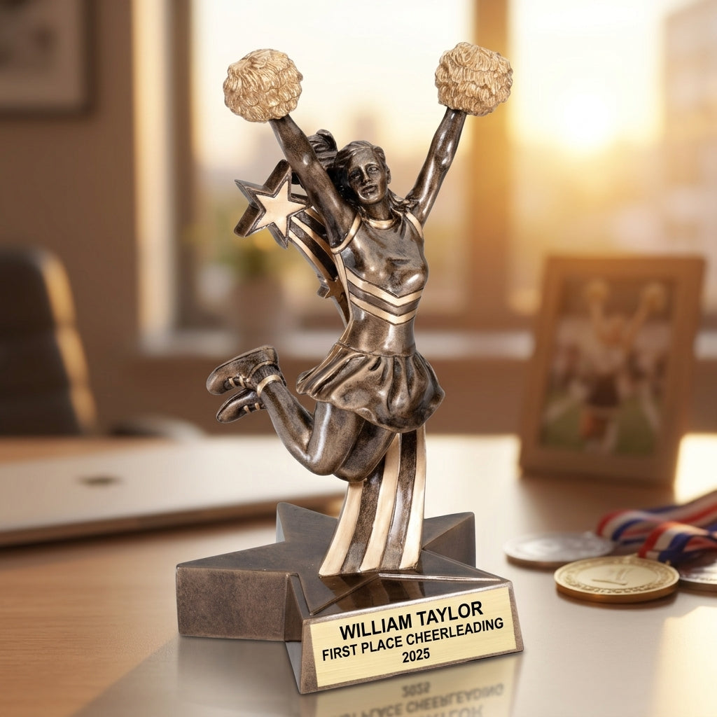 Cheerleading Award Trophy | Personalized Gift | Custom Engraved Cheerleader | Cheer Competition | Spirit Award - View 5
