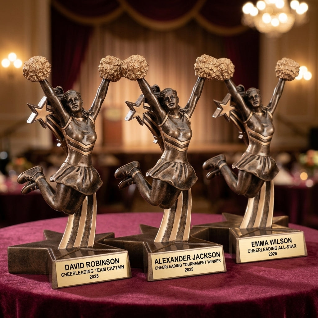 Cheerleading Award Trophy | Personalized Gift | Custom Engraved Cheerleader | Cheer Competition | Spirit Award - View 6