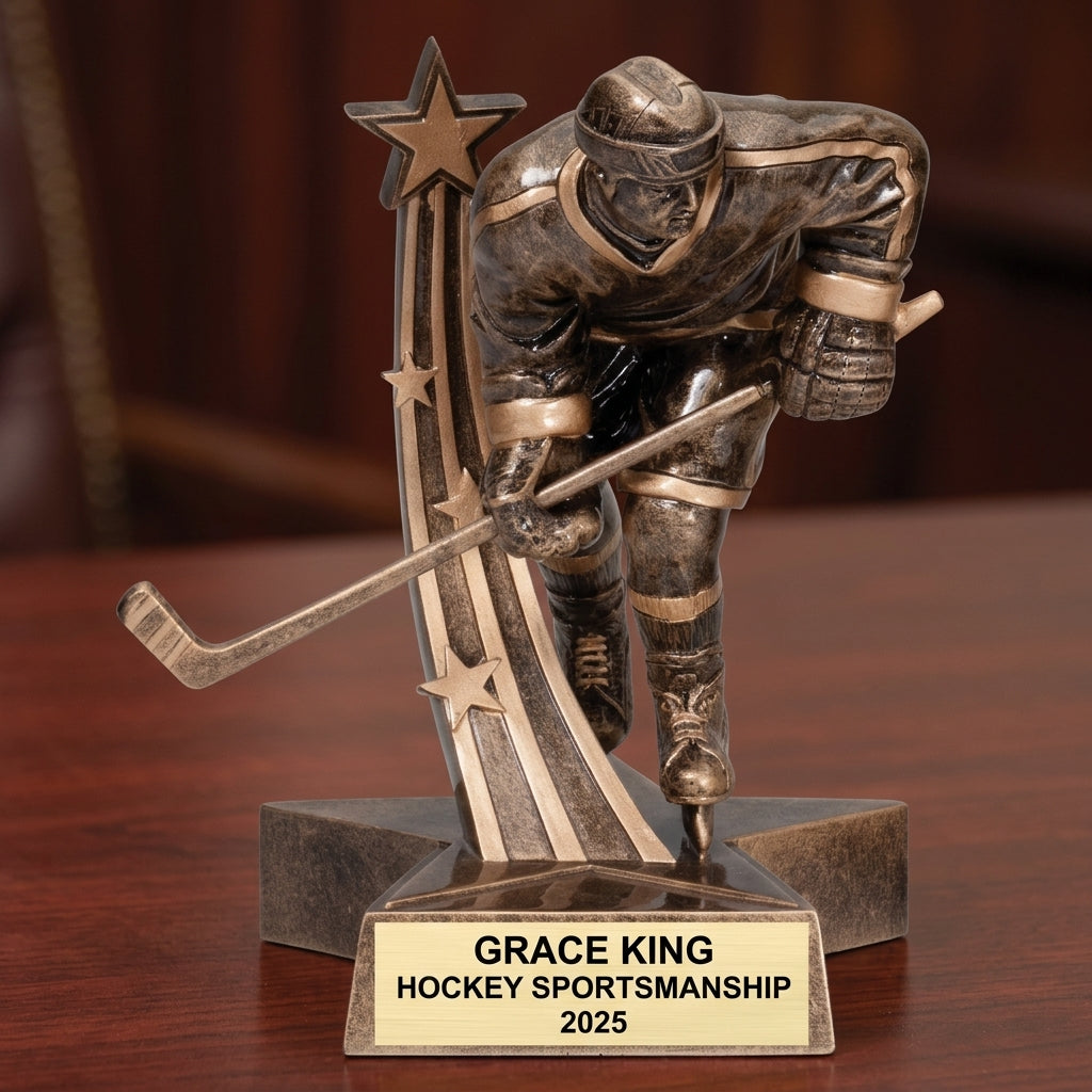 Hockey Trophy Award | Personalized Hockey Award | Custom Engraved | Hockey Gift | Team Award | Hockey Tournament | Personalized Trophy - View 2