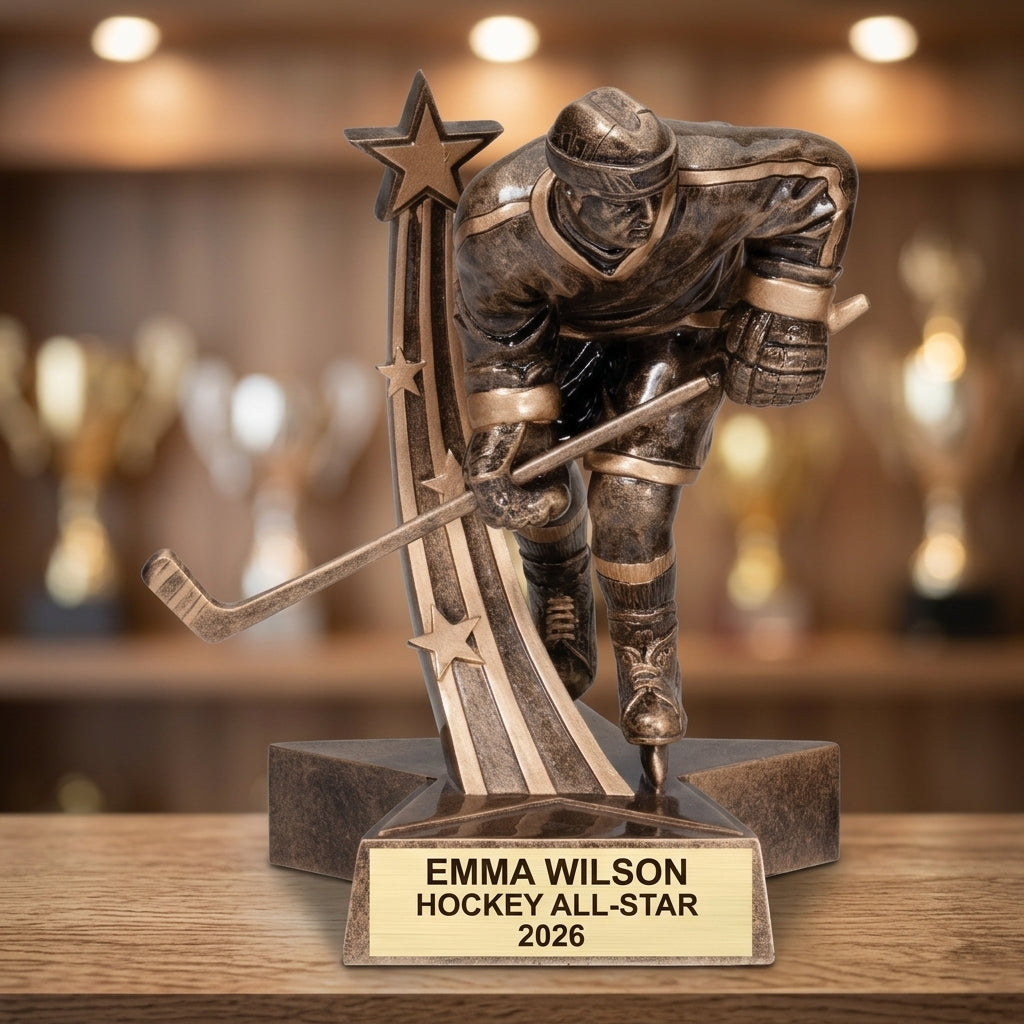 Hockey Trophy Award | Personalized Hockey Award | Custom Engraved | Hockey Gift | Team Award | Hockey Tournament | Personalized Trophy - View 4