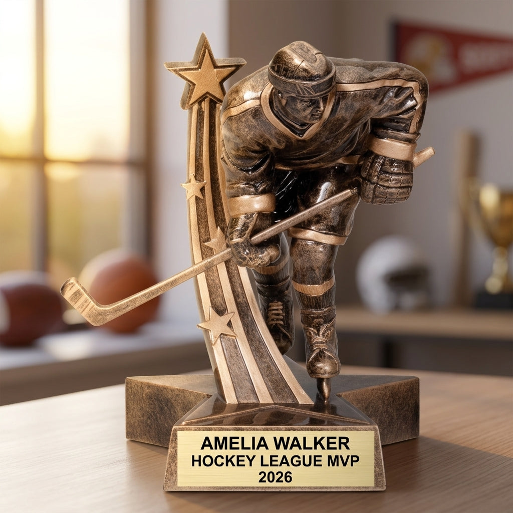 Hockey Trophy Award | Personalized Hockey Award | Custom Engraved | Hockey Gift | Team Award | Hockey Tournament | Personalized Trophy - View 5