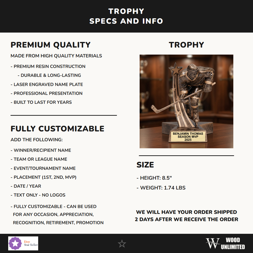 Hockey Award Trophy 8.5"