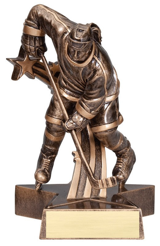 Manufacturer reference photo of the Hockey award blank in resin before custom engraving — featuring Personalized hockey player trophy with engraving, a popular choice for Schools with hockey programs for Hockey club celebrations