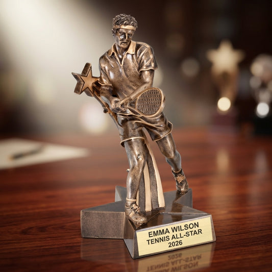 Tennis Trophy Award | Personalized | Custom Engraved | Tennis Champion | MVP | Tennis Gift - View 2