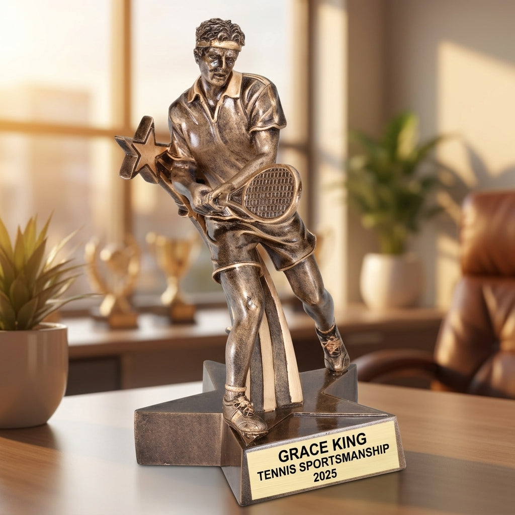 Tennis Trophy Award | Personalized | Custom Engraved | Tennis Gift | Sports Award | Champion Trophy | Tennis MVP | Gift for Tennis Player - View 5