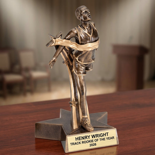 Track Award Trophy | Personalized | Custom Engraved Name Plate | Track Meet Champion | Running Trophy - View 2