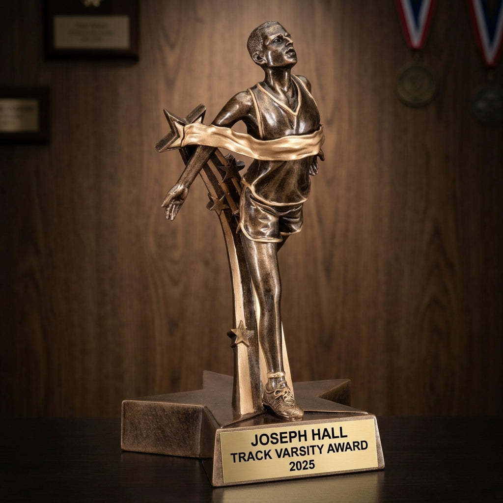 Track Award Trophy | Personalized | Custom Engraved Name Plate | Track Meet Champion | Running Trophy - View 3