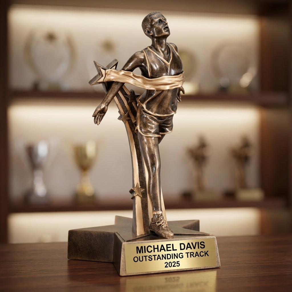 Track Award Trophy | Personalized | Custom Engraved Name Plate | Track Meet Champion | Running Trophy - View 4