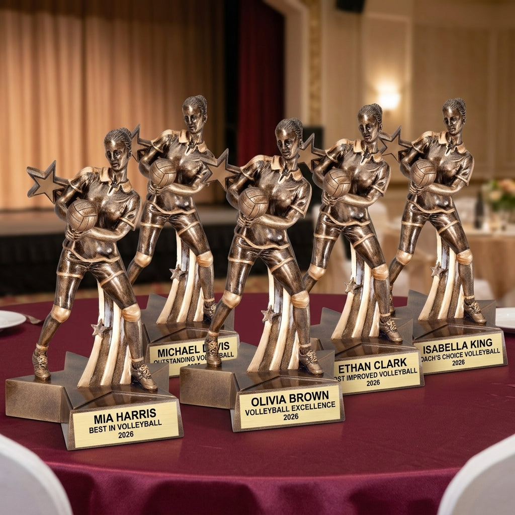 Volleyball Award Trophy | Personalized | Custom Engraved | Female Volleyball Player | MVP Award | Tournament Trophy - View 6