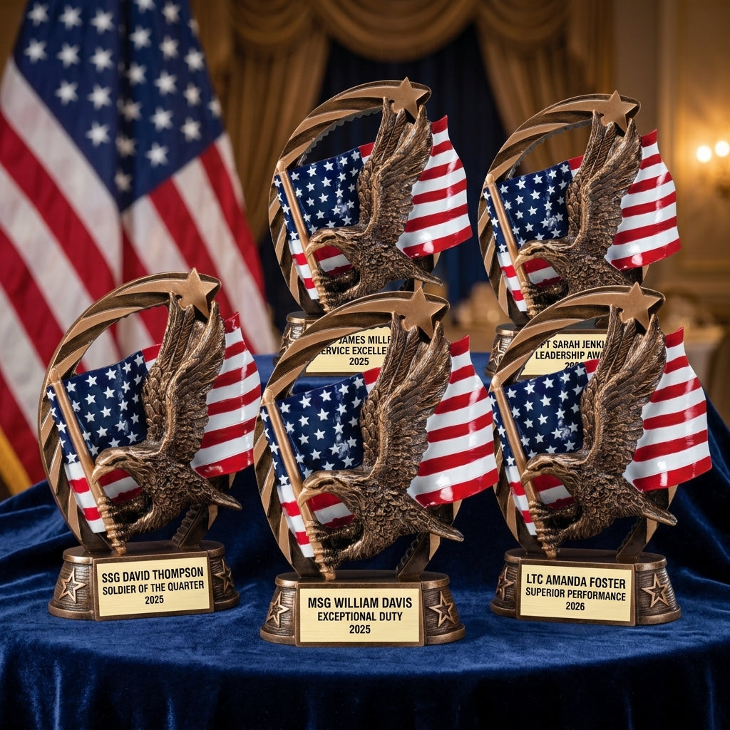 Military Trophy Award | Personalized | Custom Engraved | Retirement Gift | Service Award | Promotion Gift - View 6