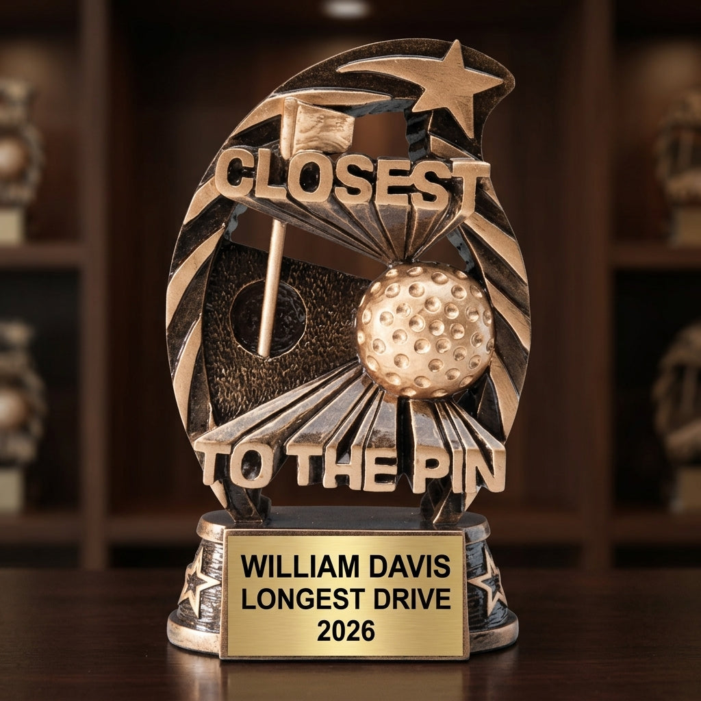 Golf Award Trophy | Personalized | Custom Engraved | Golf Tournament Prize | Champion Gift | Hole-in-One | Engraved Name Plate - View 1