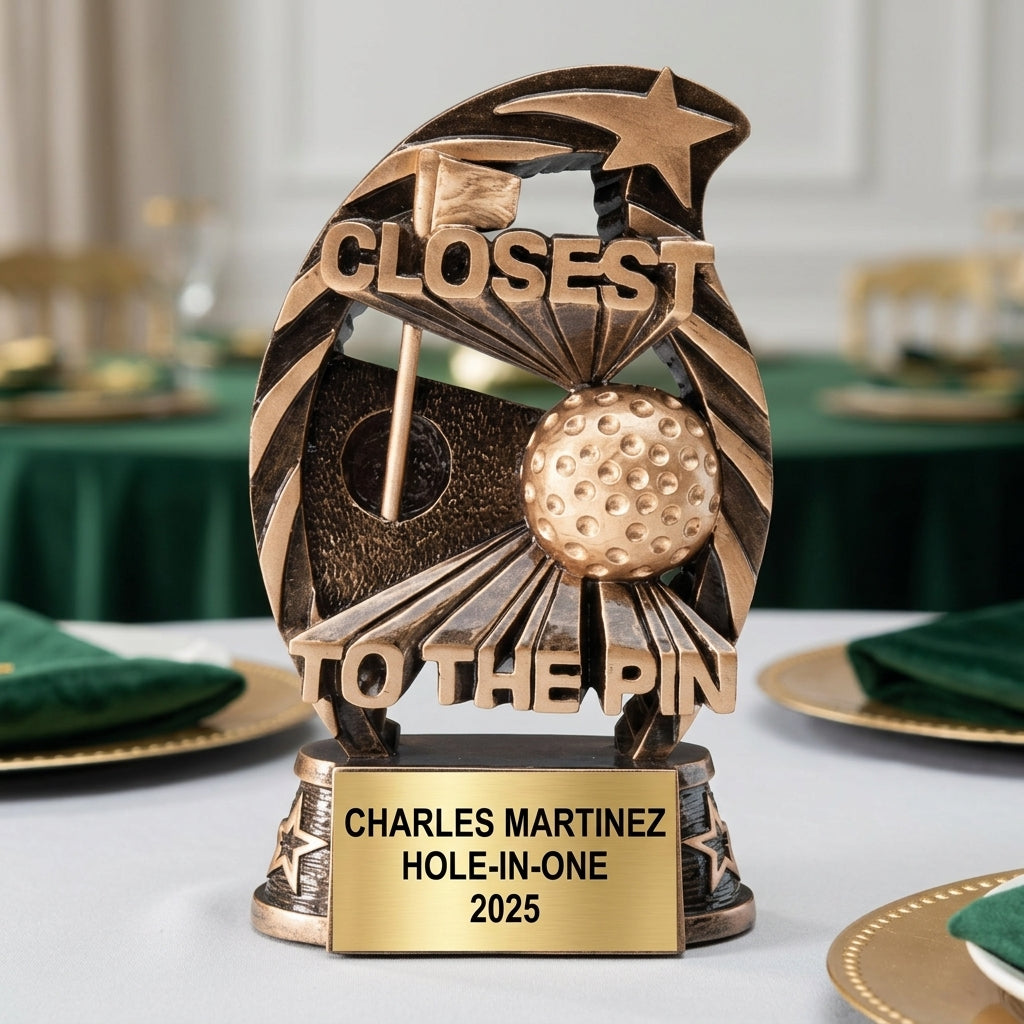 Golf Award Trophy | Personalized | Custom Engraved | Golf Tournament Prize | Champion Gift | Hole-in-One | Engraved Name Plate - View 2