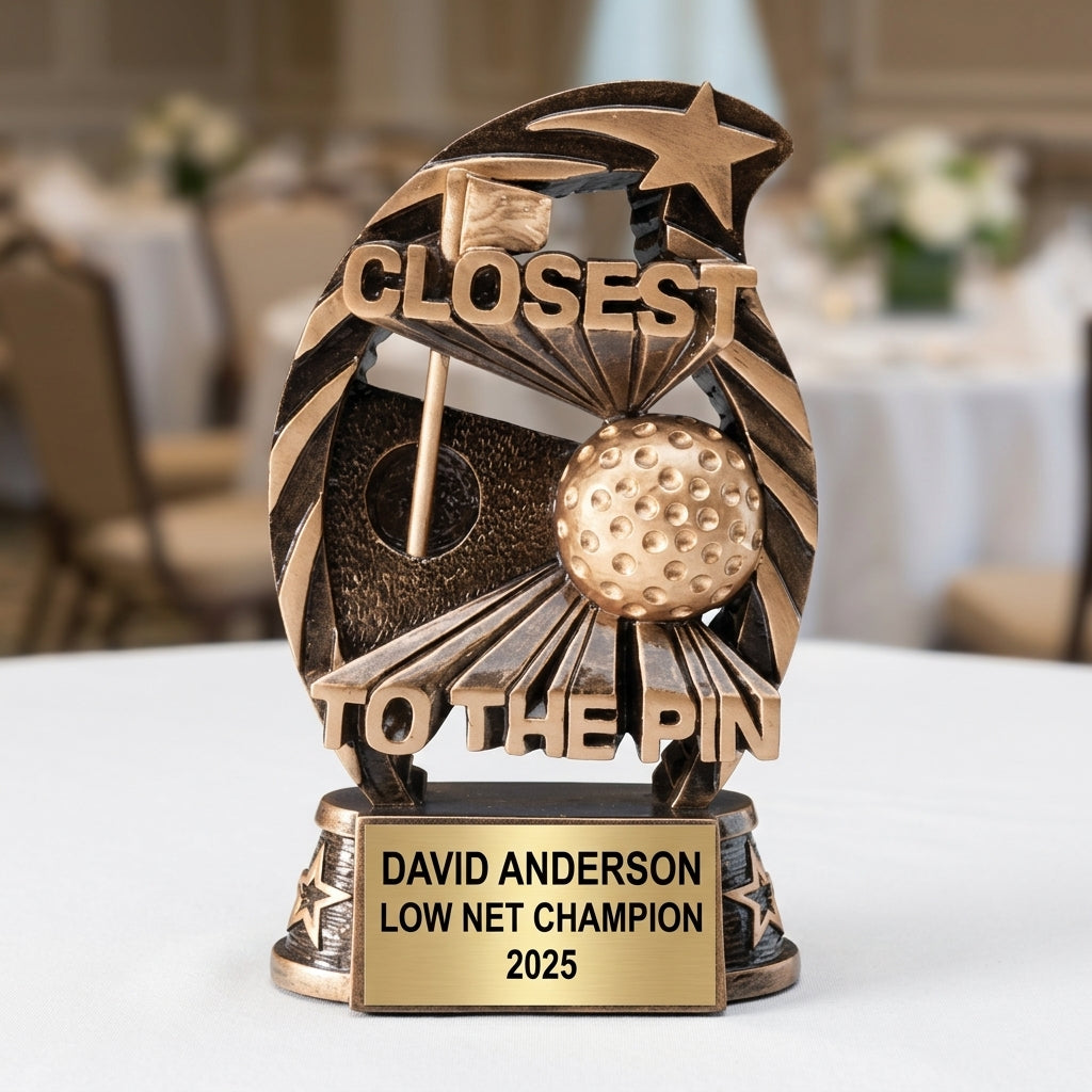 Golf Award Trophy | Personalized | Custom Engraved | Golf Tournament Prize | Champion Gift | Hole-in-One | Engraved Name Plate - View 5