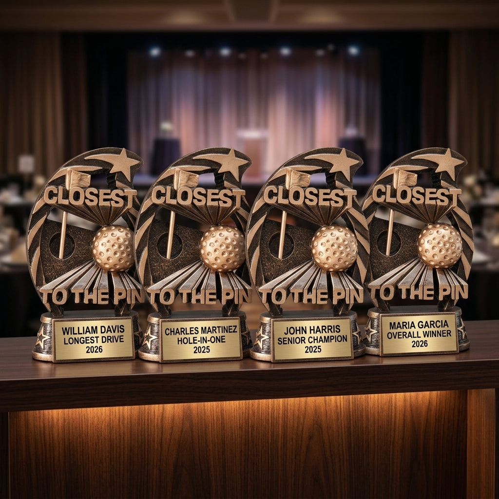 Golf Award Trophy | Personalized | Custom Engraved | Golf Tournament Prize | Champion Gift | Hole-in-One | Engraved Name Plate - View 6