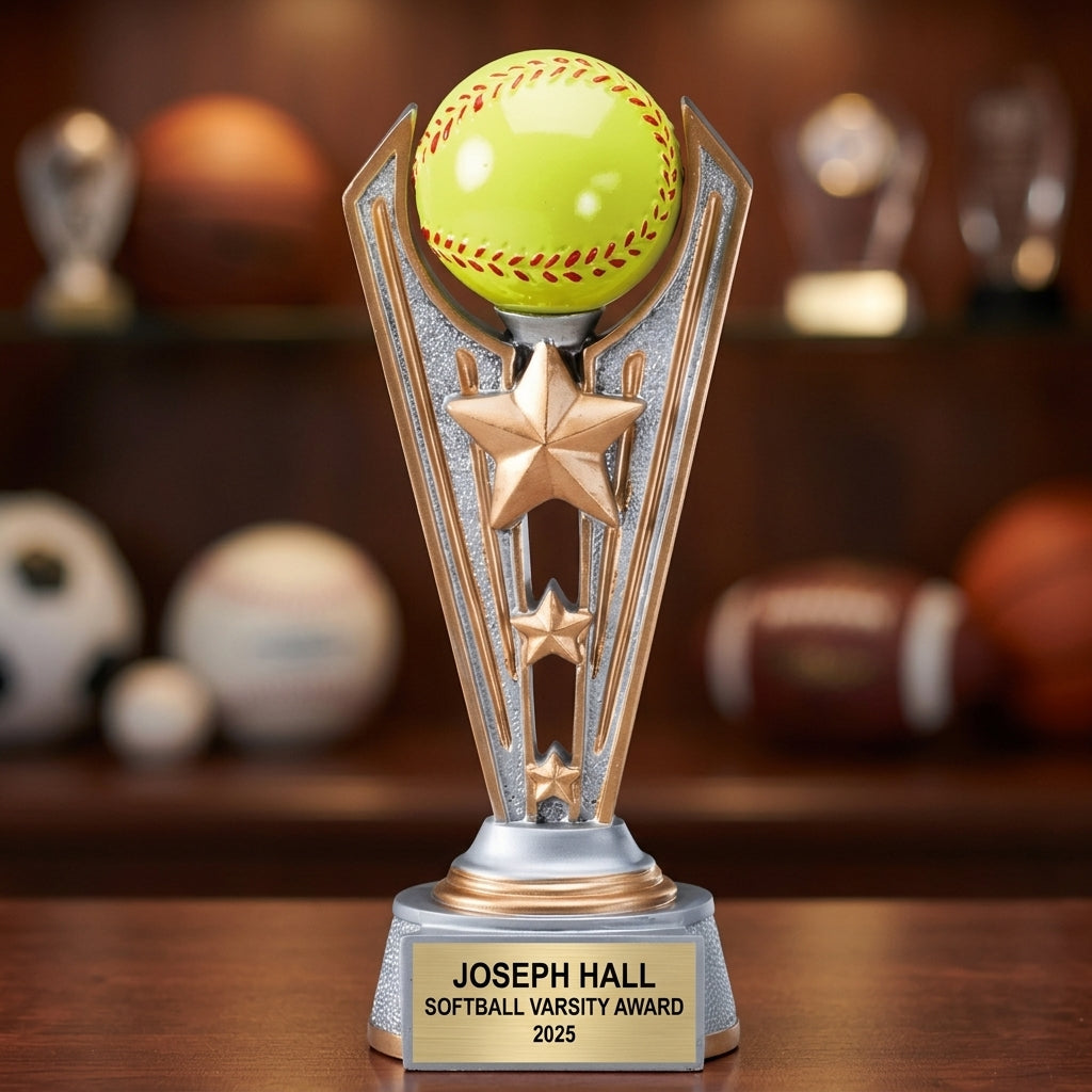 Softball Award Trophy | Personalized Gift | Custom Engraved | All-Star MVP | End of Season | Team Award | Softball Gifts - View 1