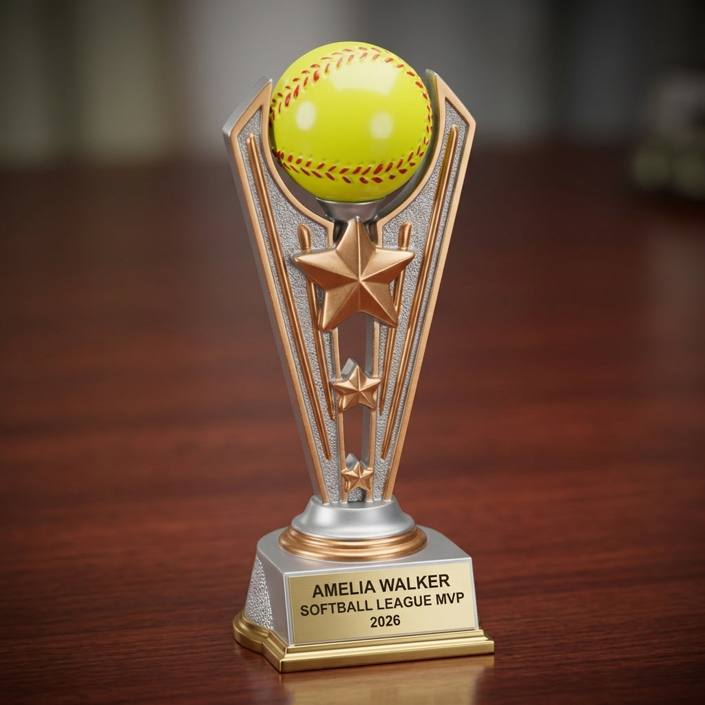 Softball Award Trophy | Personalized Gift | Custom Engraved | All-Star MVP | End of Season | Team Award | Softball Gifts - View 2