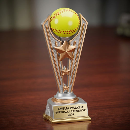 Softball Award Trophy | Personalized Gift | Custom Engraved | All-Star MVP | End of Season | Team Award | Softball Gifts - View 2