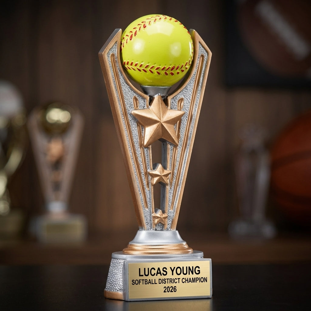 Softball Award Trophy | Personalized Gift | Custom Engraved | All-Star MVP | End of Season | Team Award | Softball Gifts - View 3
