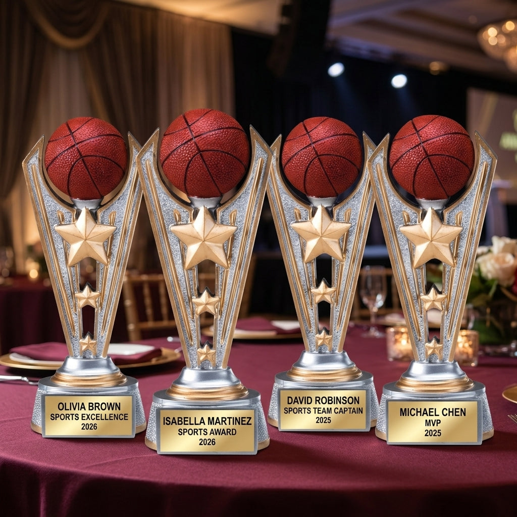 Basketball Award Trophy | Personalized Basketball Gift | Custom Engraved Name Plate | All-Star | Team Banquet | Basketball Trophy - View 6