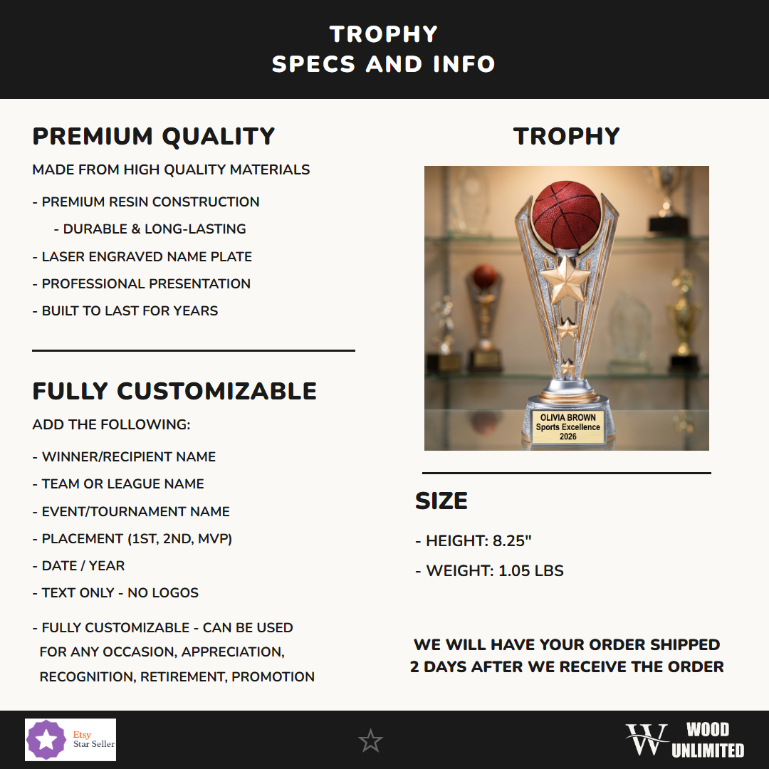Sports Resin Trophy 8"