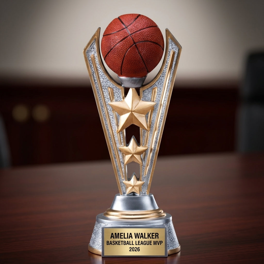 Basketball Trophy Award | Personalized | Custom Engraved | Basketball Award | Sports Trophy | Basketball Gift | Team Award - View 2