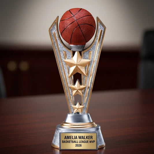 Basketball Trophy Award | Personalized | Custom Engraved | Basketball Award | Sports Trophy | Basketball Gift | Team Award - View 2