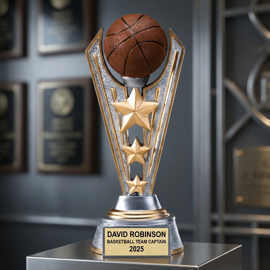 Basketball Trophy Award | Personalized | Custom Engraved | Basketball Award | Sports Trophy | Basketball Gift | Team Award - View 3