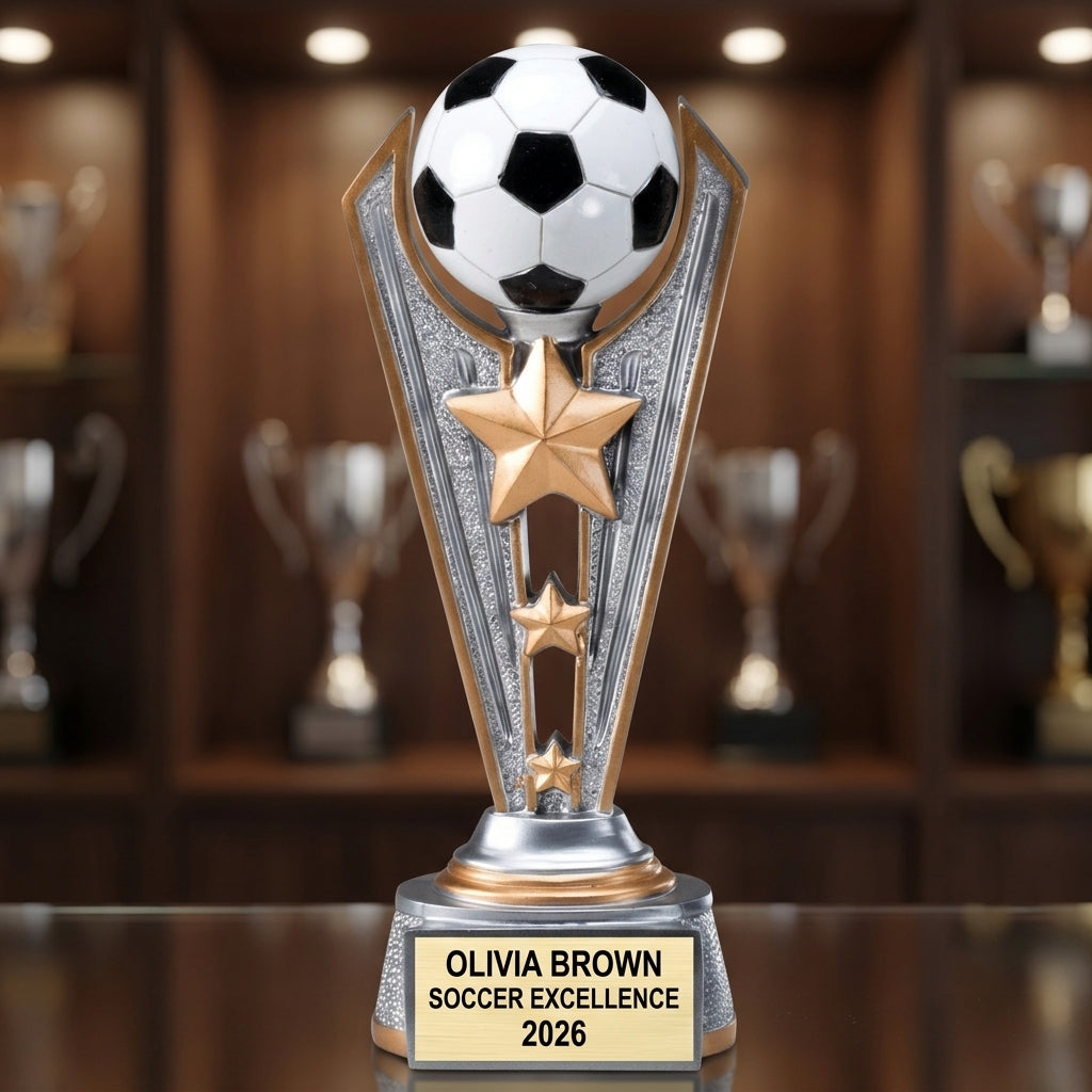 Soccer Award Trophy | Personalized | Custom Engraved | Soccer Gift | MVP | Team Award | Soccer Trophy - View 1