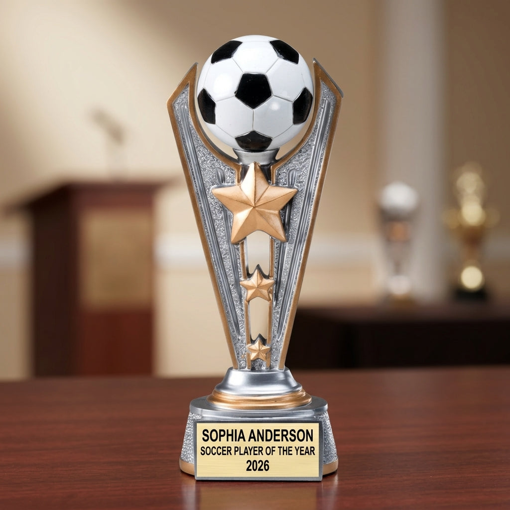 Soccer Award Trophy | Personalized | Custom Engraved | Soccer Gift | MVP | Team Award | Soccer Trophy - View 2
