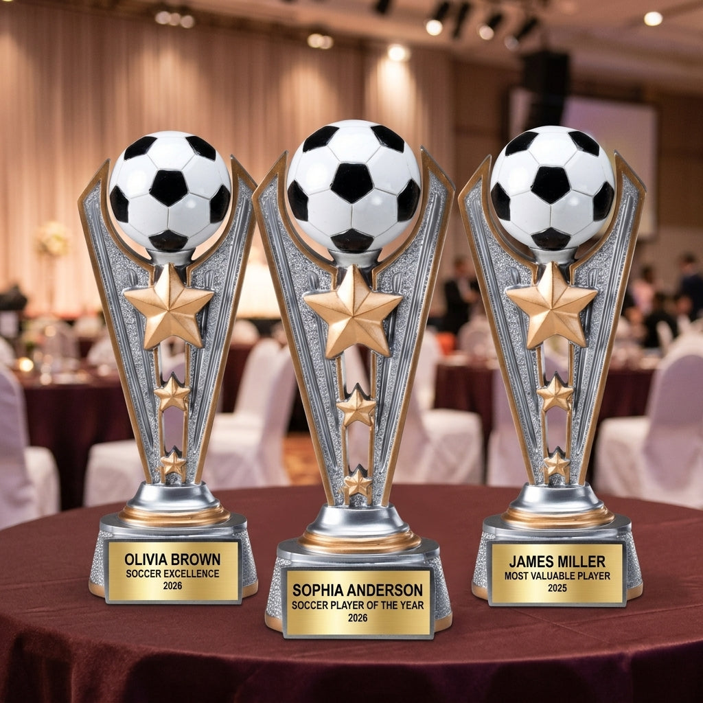Soccer Award Trophy | Personalized | Custom Engraved | Soccer Gift | MVP | Team Award | Soccer Trophy - View 6