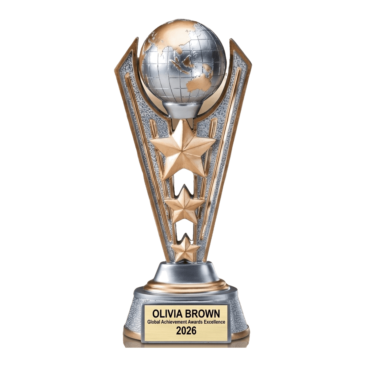 Personalized World Globe Achievement Award - Corporate & Academic Recognition