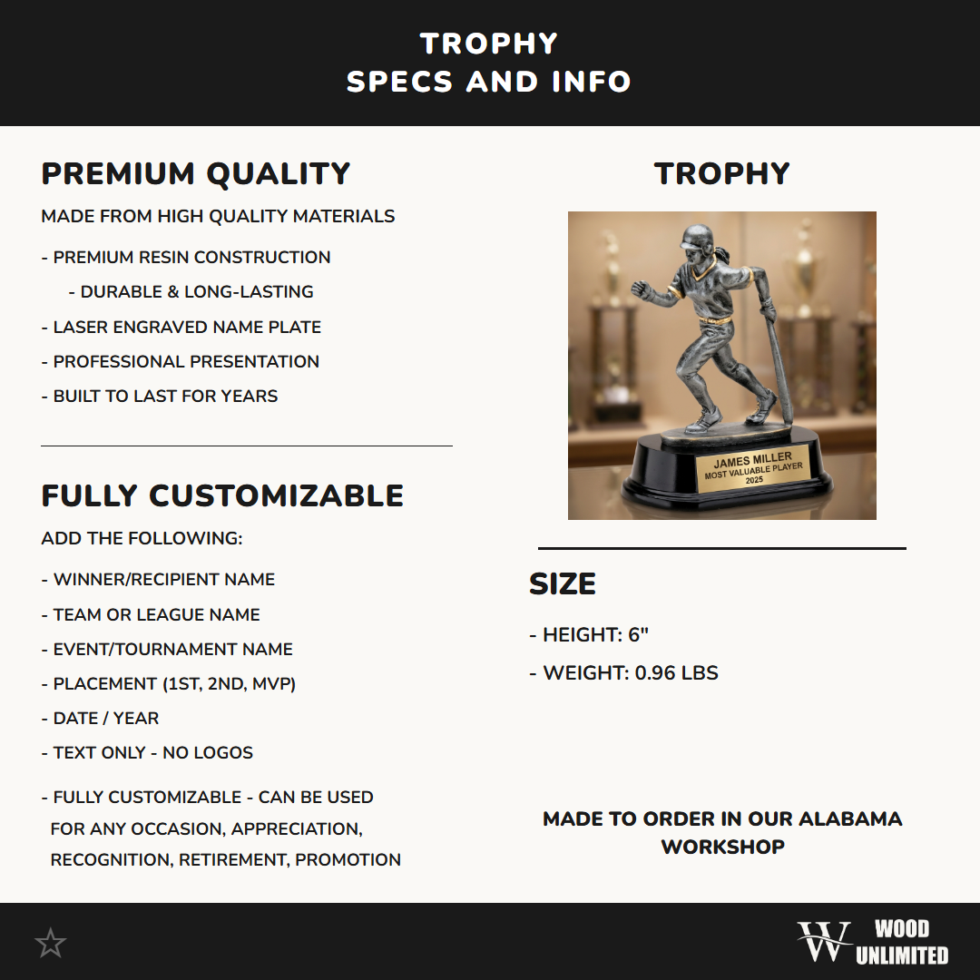 Personalized | Baseball Award | Custom Engraved | Softball | Trophy | Award | Custom | Engraved | Girls | Youth | MVP | Coach | Team