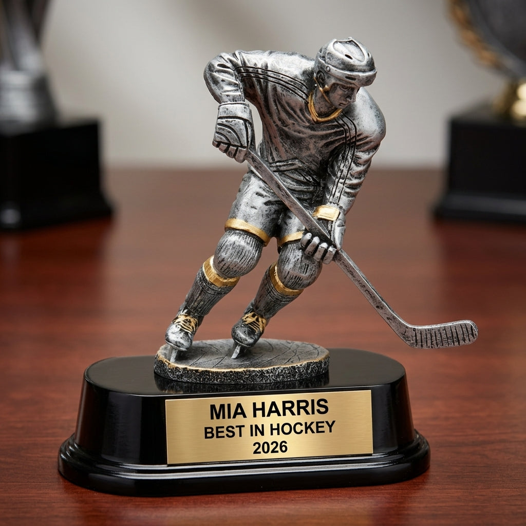 Personalized | Ice Hockey Award | Custom Engraved | Hockey Trophy | Personalized Award | Engraved Trophy | Team Captain | MVP Award - View 2