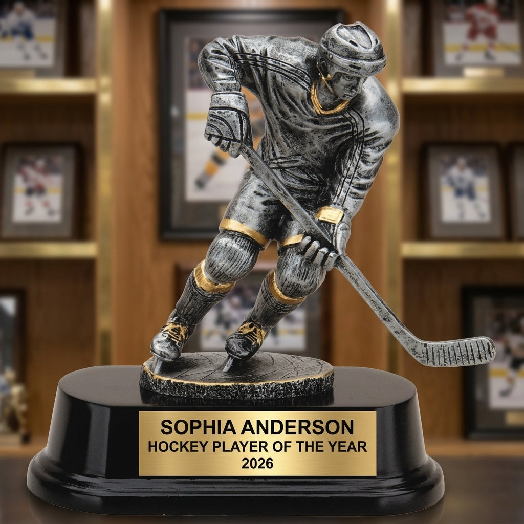 Personalized | Ice Hockey Award | Custom Engraved | Hockey Trophy | Personalized Award | Engraved Trophy | Team Captain | MVP Award - View 3