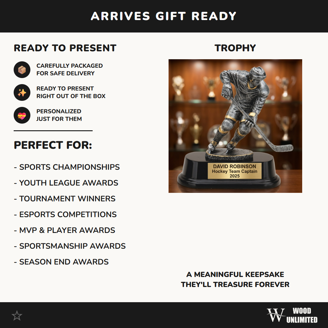 Personalized | Ice Hockey Award | Custom Engraved | Hockey Trophy | Personalized Award | Engraved Trophy | Team Captain | MVP Award