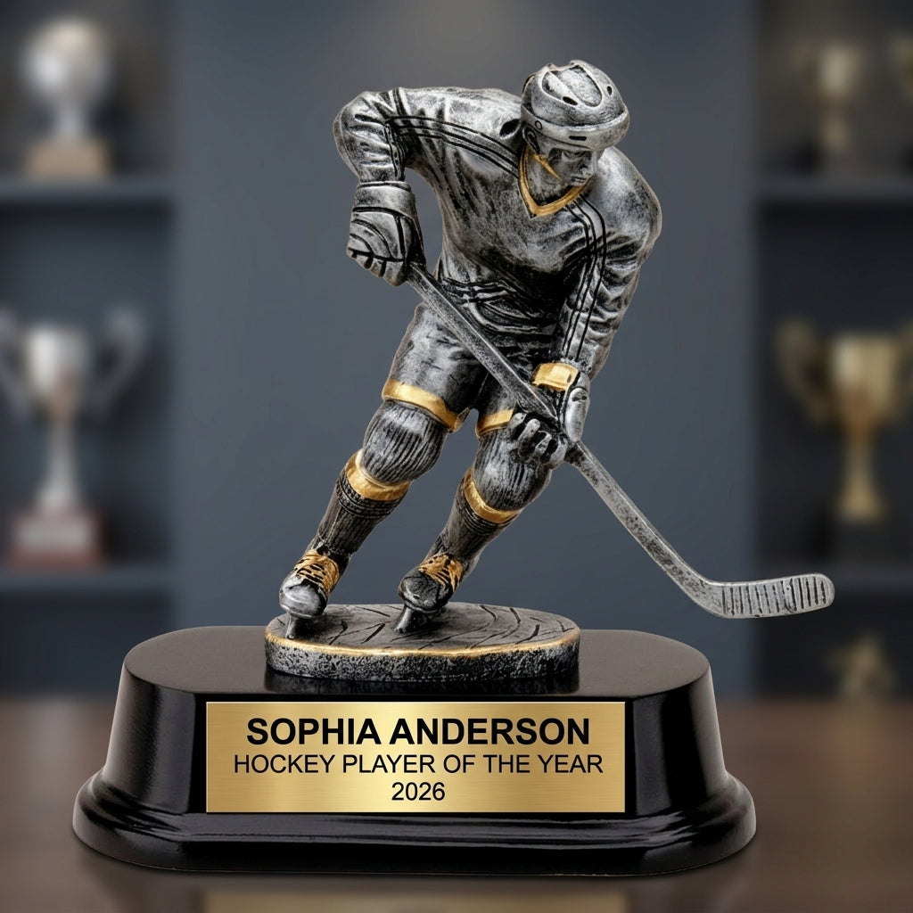 Personalized | Ice Hockey Award | Custom Engraved | Hockey Trophy | Engraved | Player Award | Custom | Youth Team | MVP | Coach Gift - View 3