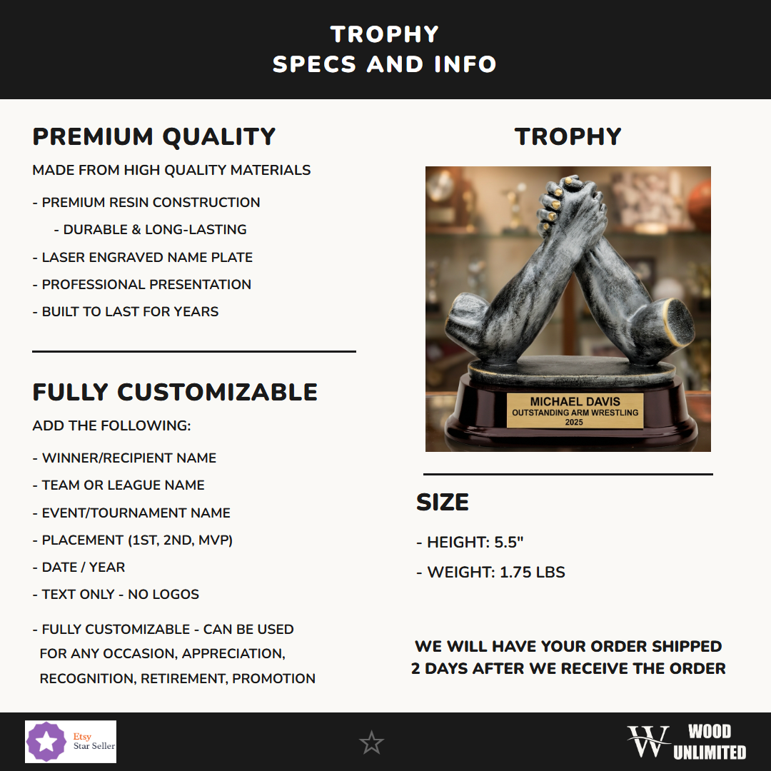 Strength Champion Trophy specs