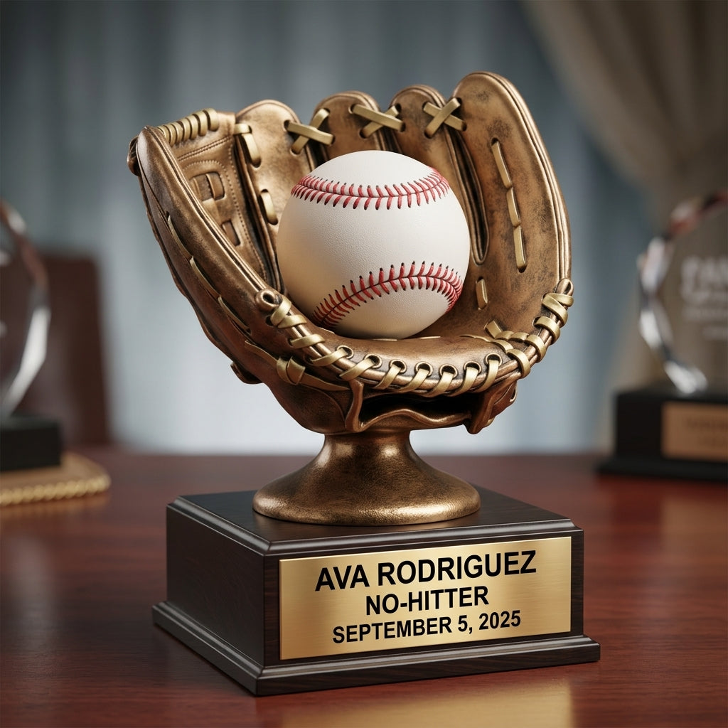 Baseball Ball Display | Softball Award | Personalized | Custom Engraved | Game Ball Holder | Homerun Ball Trophy - View 2