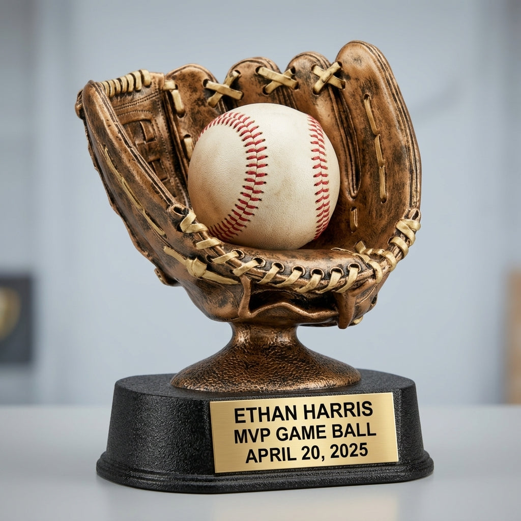 Baseball Ball Display | Softball Award | Personalized | Custom Engraved | Game Ball Holder | Homerun Ball Trophy - View 3
