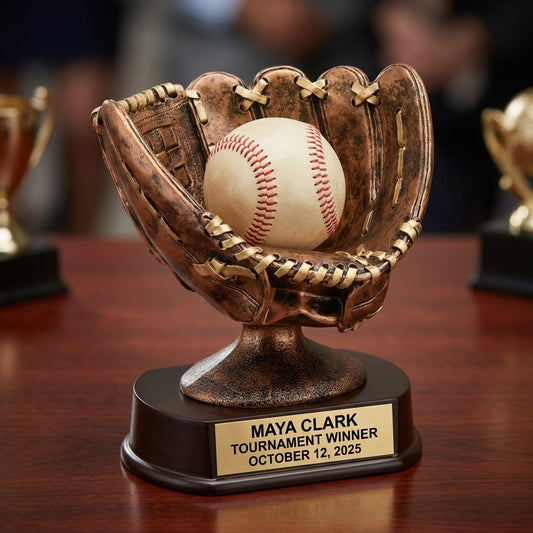 Softball Award Trophy | Personalized | Custom Engraved Softball Glove | Team MVP | End of Season | Softball Gift - View 2