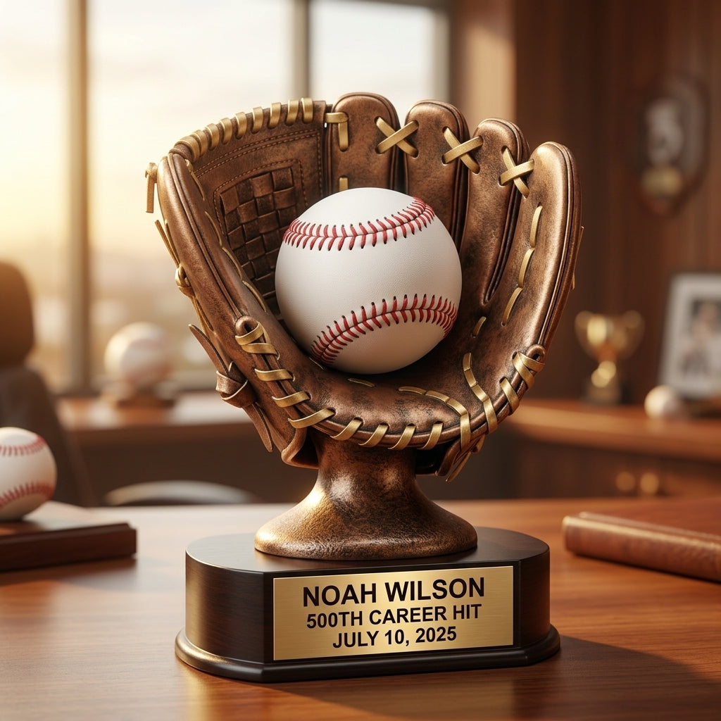 Softball Award Trophy | Personalized | Custom Engraved Softball Glove | Team MVP | End of Season | Softball Gift - View 5