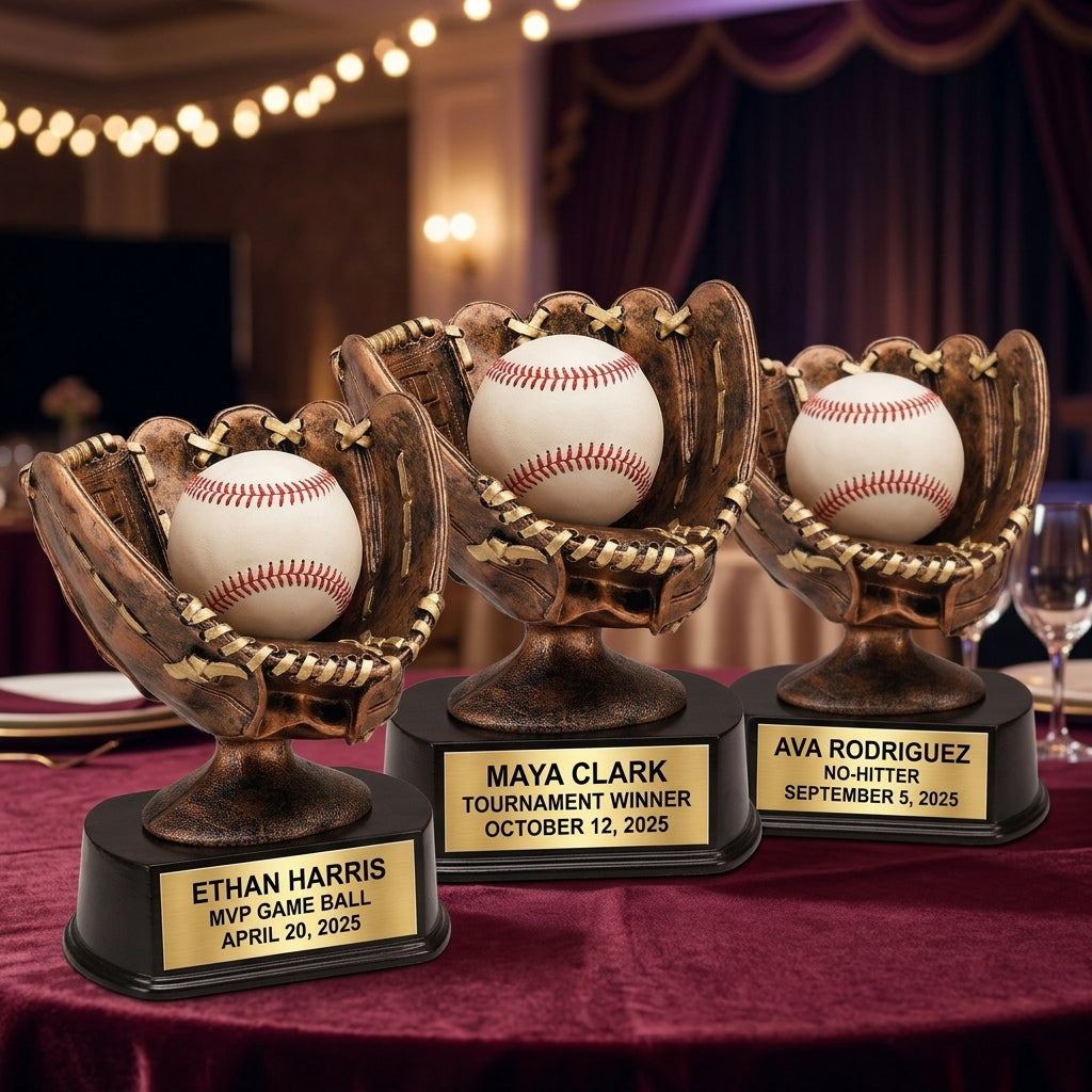 Softball Award Trophy | Personalized | Custom Engraved Softball Glove | Team MVP | End of Season | Softball Gift - View 6