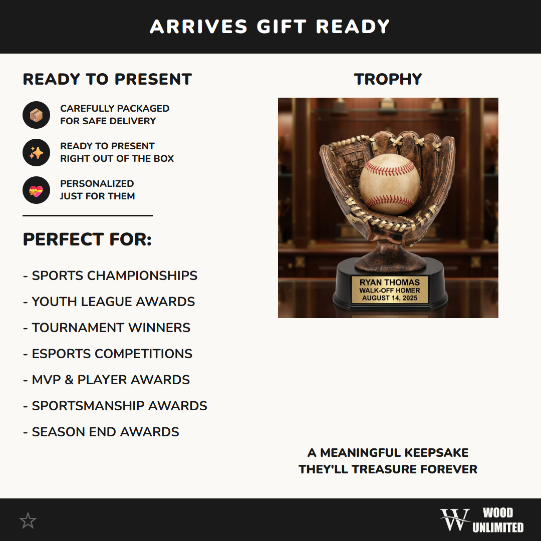 Softball Award Trophy | Personalized | Custom Engraved Softball Glove | Team MVP | End of Season | Softball Gift
