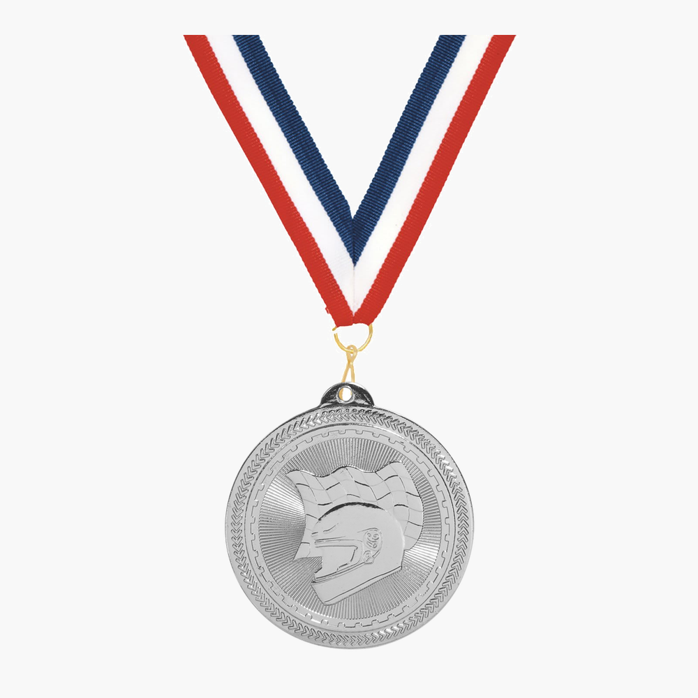 Personalized Racing Medals with Neck Ribbon - Gold Silver Bronze - Custom Engraved
