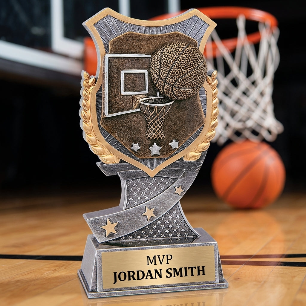 Personalized Basketball Trophy 6" - Custom Engraved SA for Team, Coach & MVP - View 3