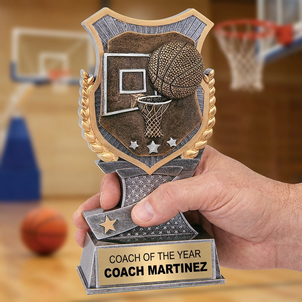Personalized Basketball Trophy 6" - Custom Engraved SA for Team, Coach & MVP - View 5