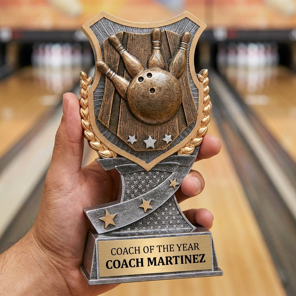 Personalized Bowling Trophy 6" - Custom Engraved SA for Team, Coach & MVP - View 5